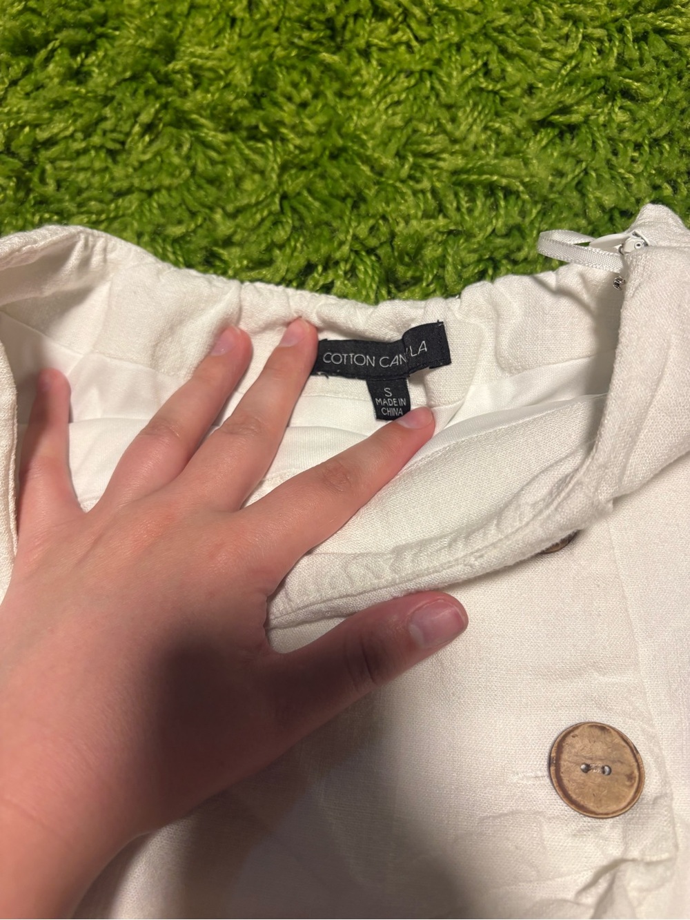 White Ruffle Button-Front Mini Skirt - Picture 2 of 4